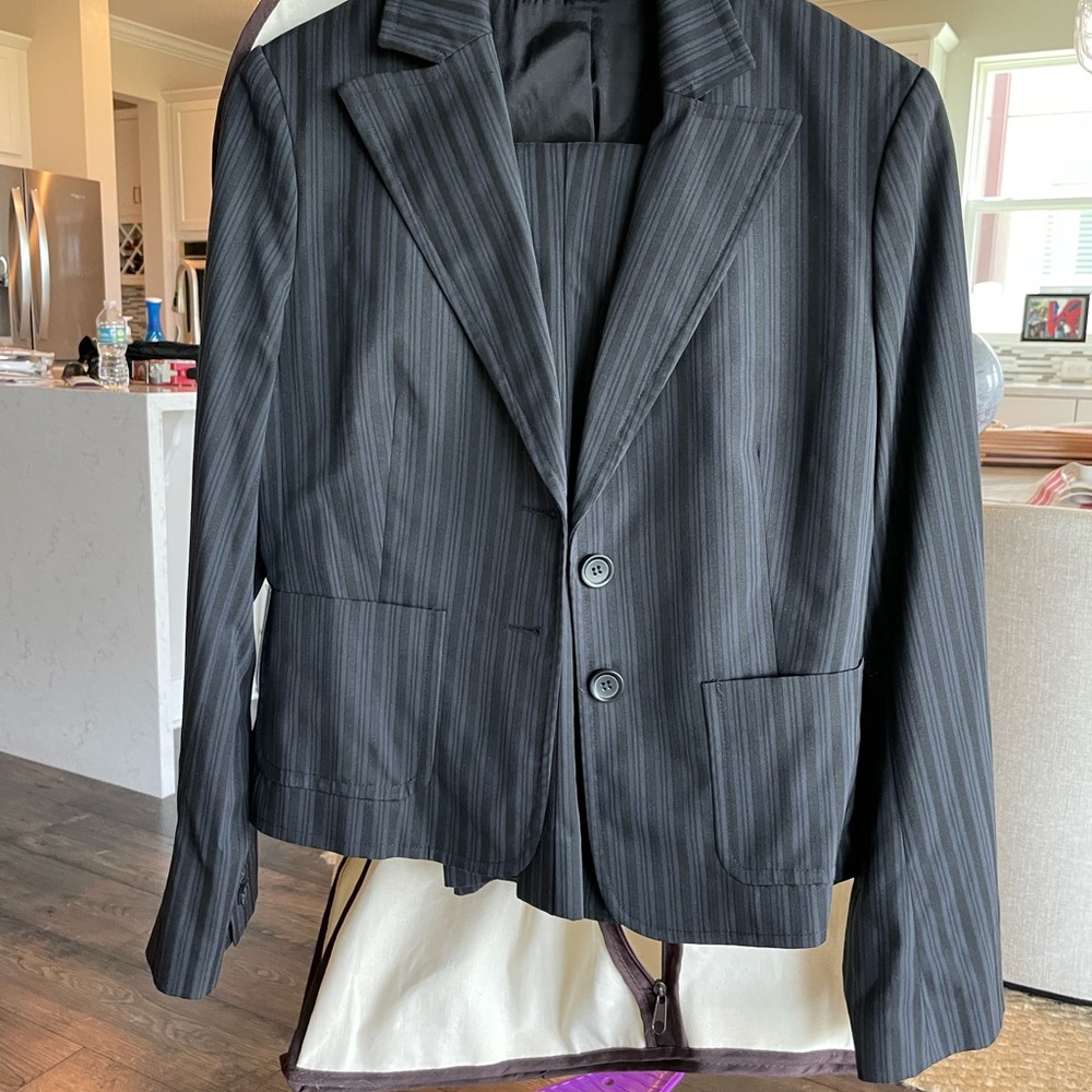 Express Design Studio Pinstripe Suit Jacket